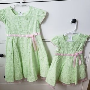 Sister Set of matching Easter Dresses NWT